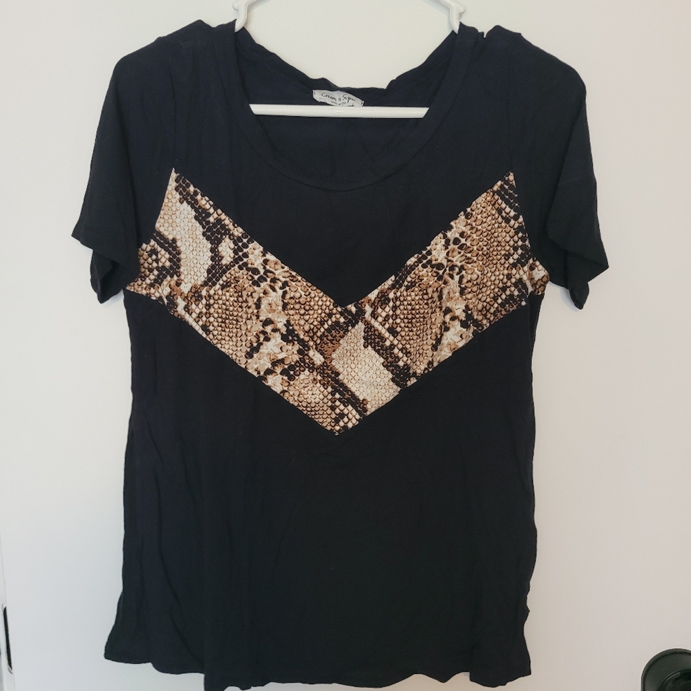 Cream n Sugar Snakeskin Tee Top